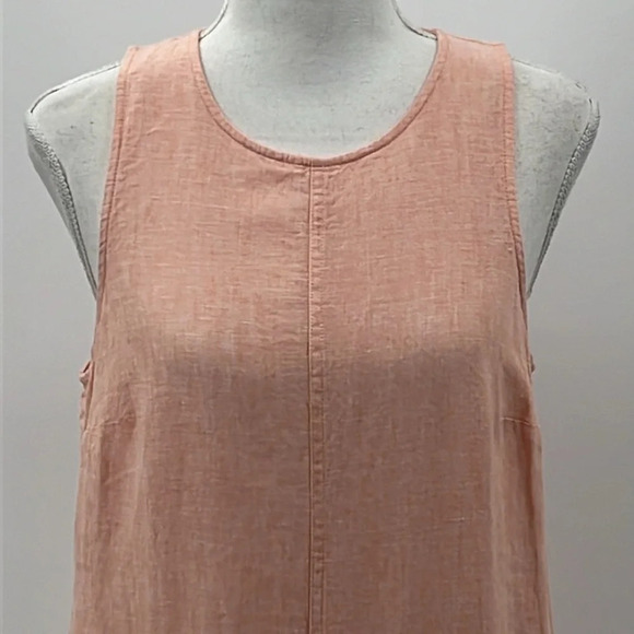 J. Crew Button Back Linen Sleeveless Shift Dress in Pale Guava - Size XS - Picture 4 of 9